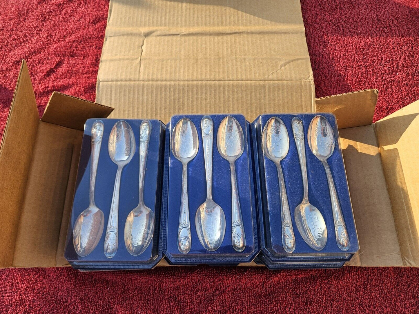 Vintage Wm. Rogers President Commemorative Silver Plated Spoons 25 Pc NIB