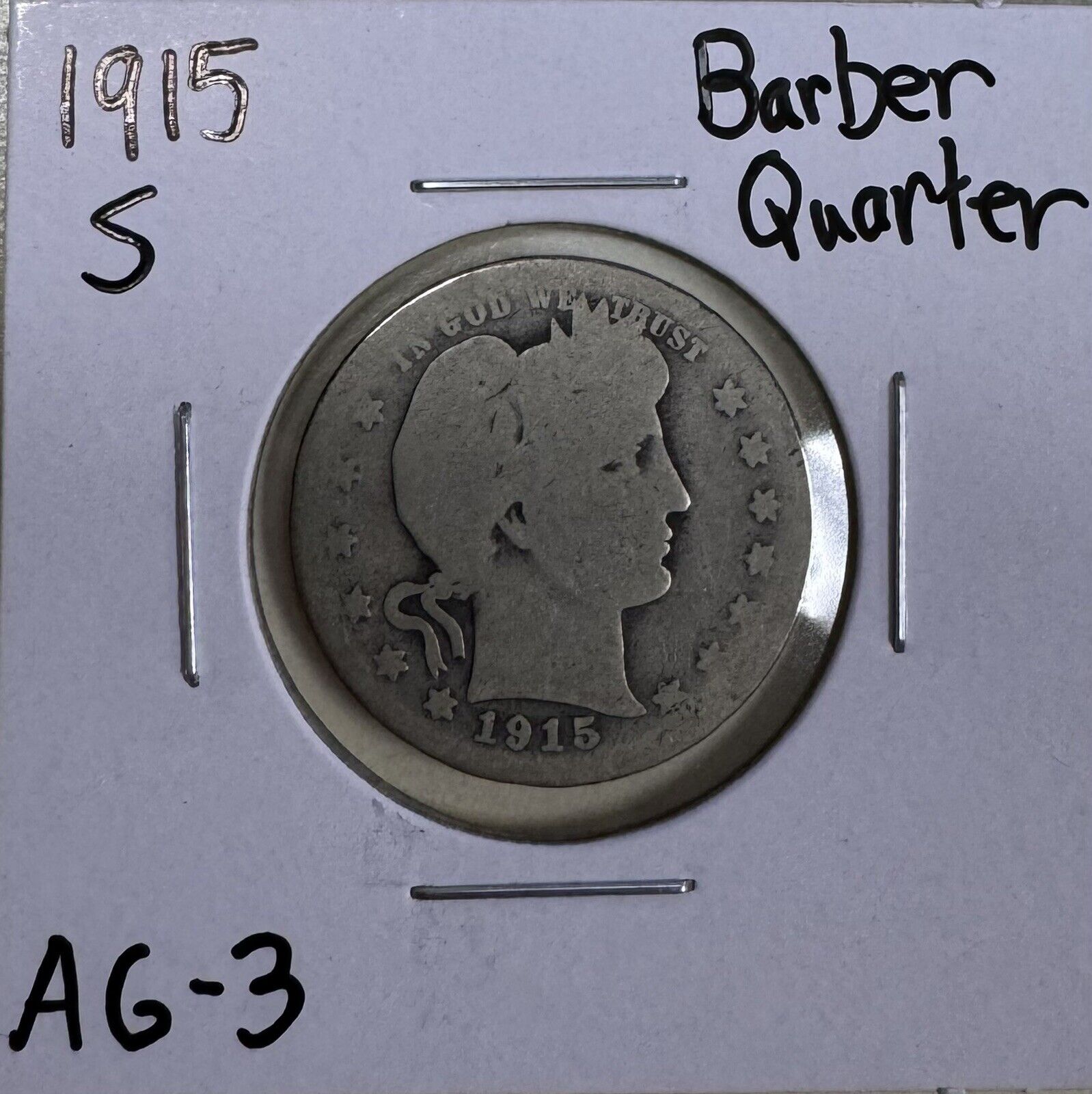 1915 S Barber Quarter - About Good ( 300895 )