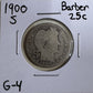 1900 S Barber Quarter - Good ( 300876 )