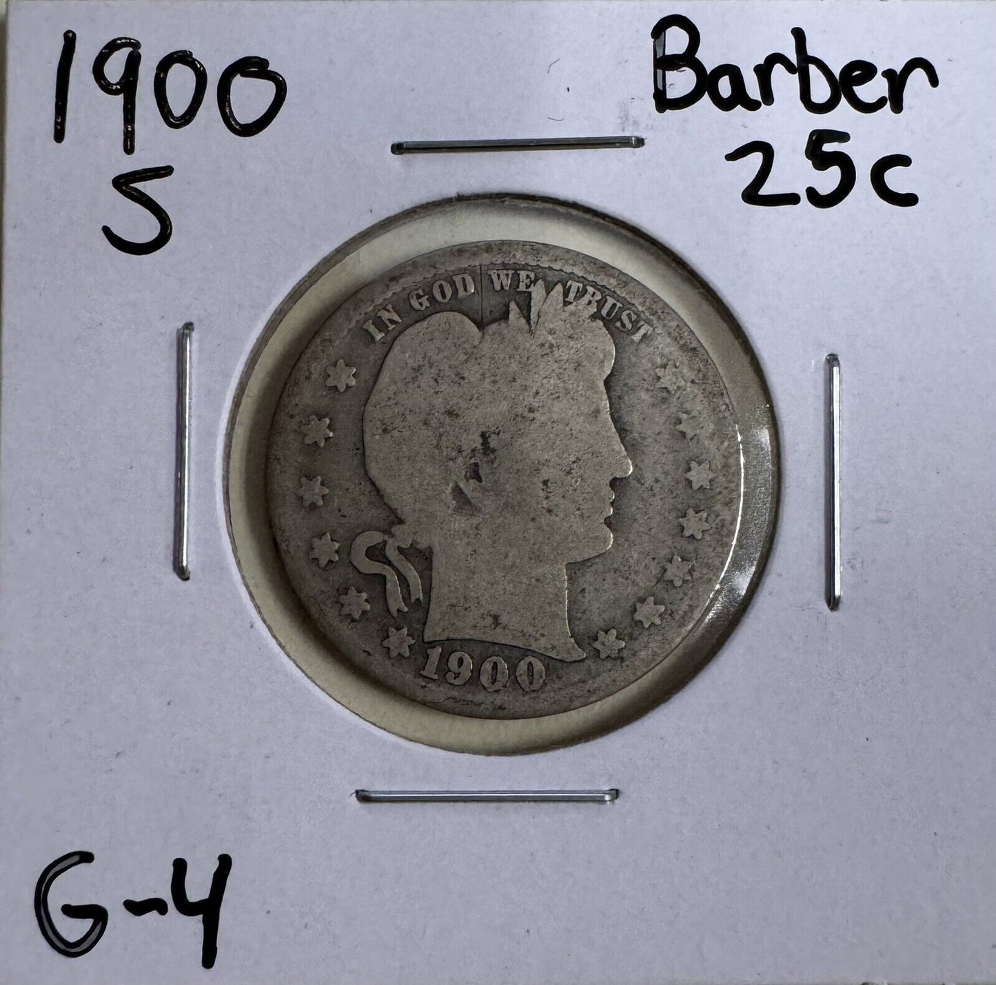 1900 S Barber Quarter - Good ( 300876 )