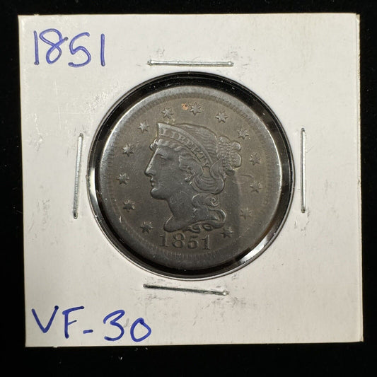 1851 Large Cent - Very Fine