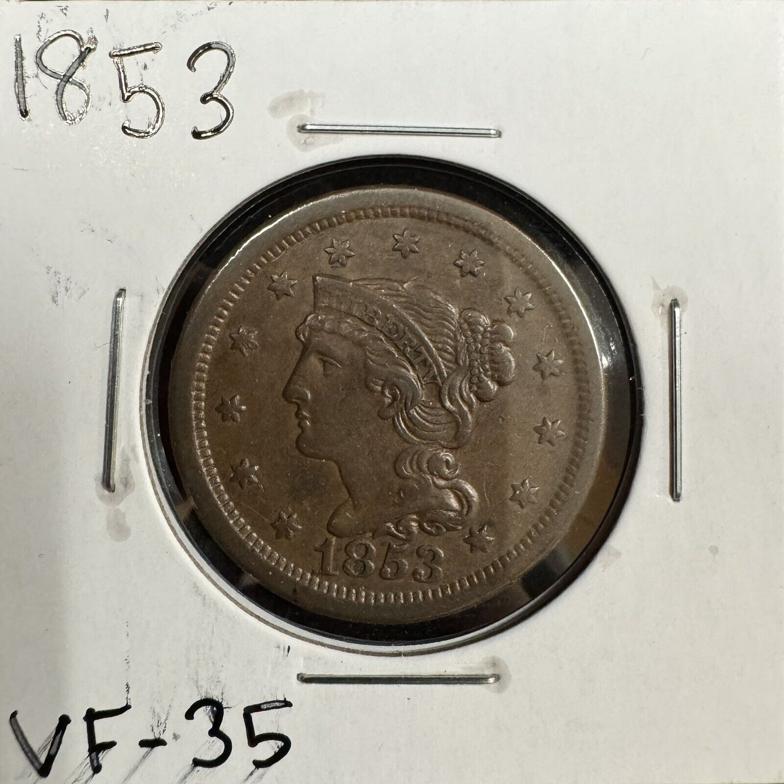 1853 Large Cent - Very Fine 