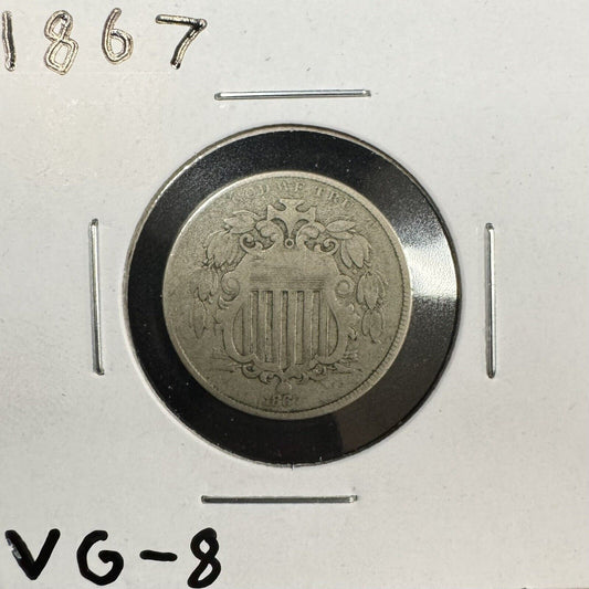 1867 Shield Nickel - Very Good ( 300704 )