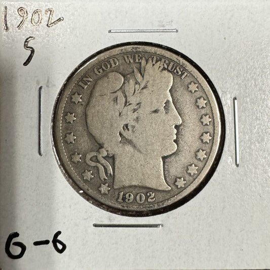 1902 S Barber Half Dollar - Good