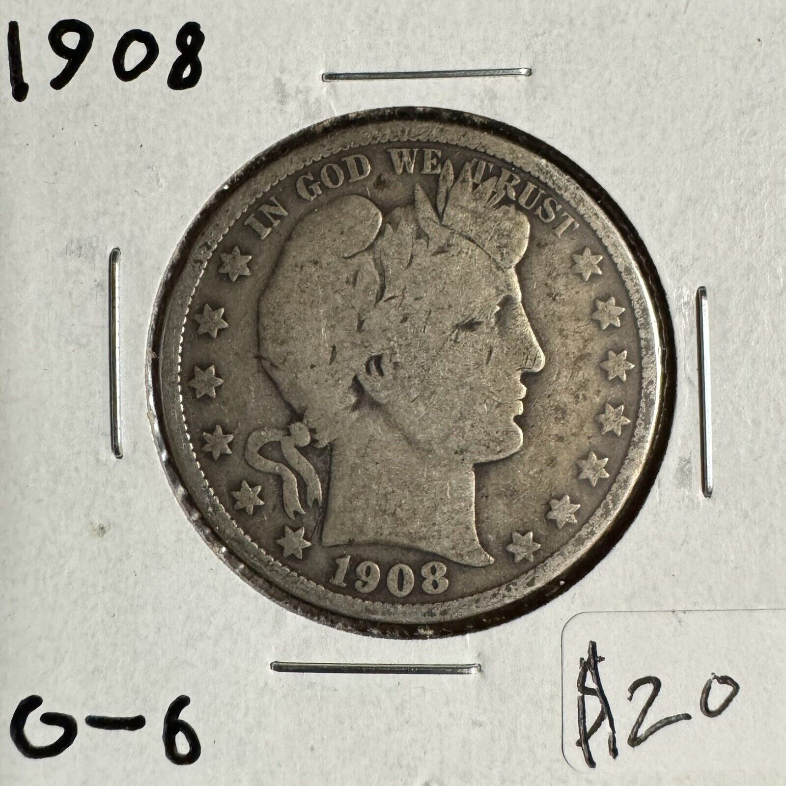 1908 Barber Half Dollar - Good