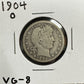 1904 O Barber Quarter - Very Good ( 300830 )