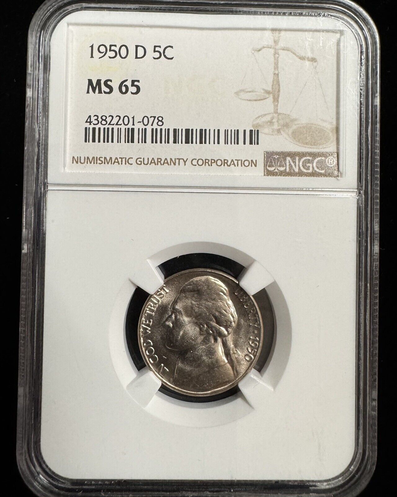 1950 D Jefferson Nickel NGC - MS65