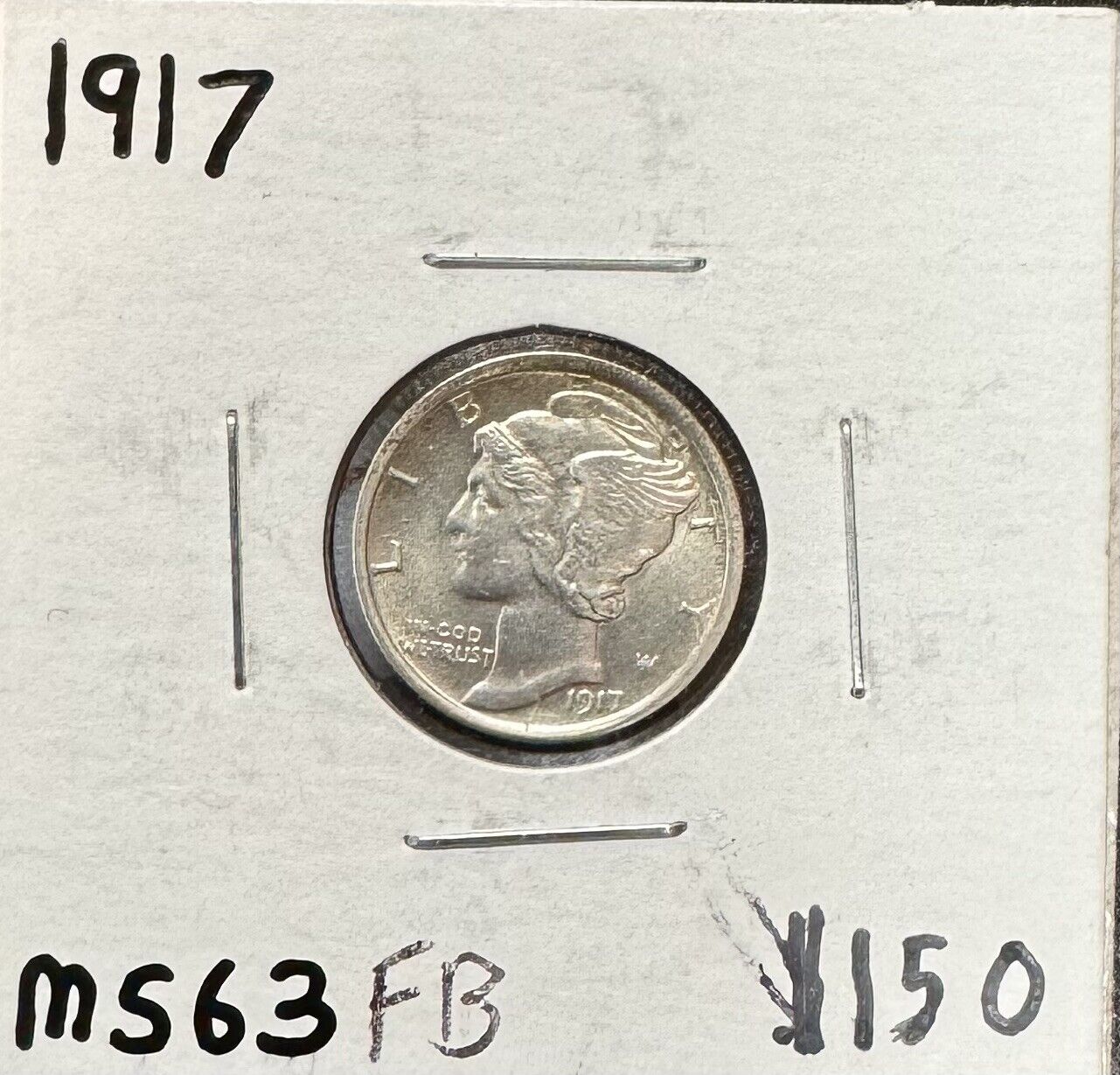 1917 Mercury Dime FB - Mint State ( 210354 )