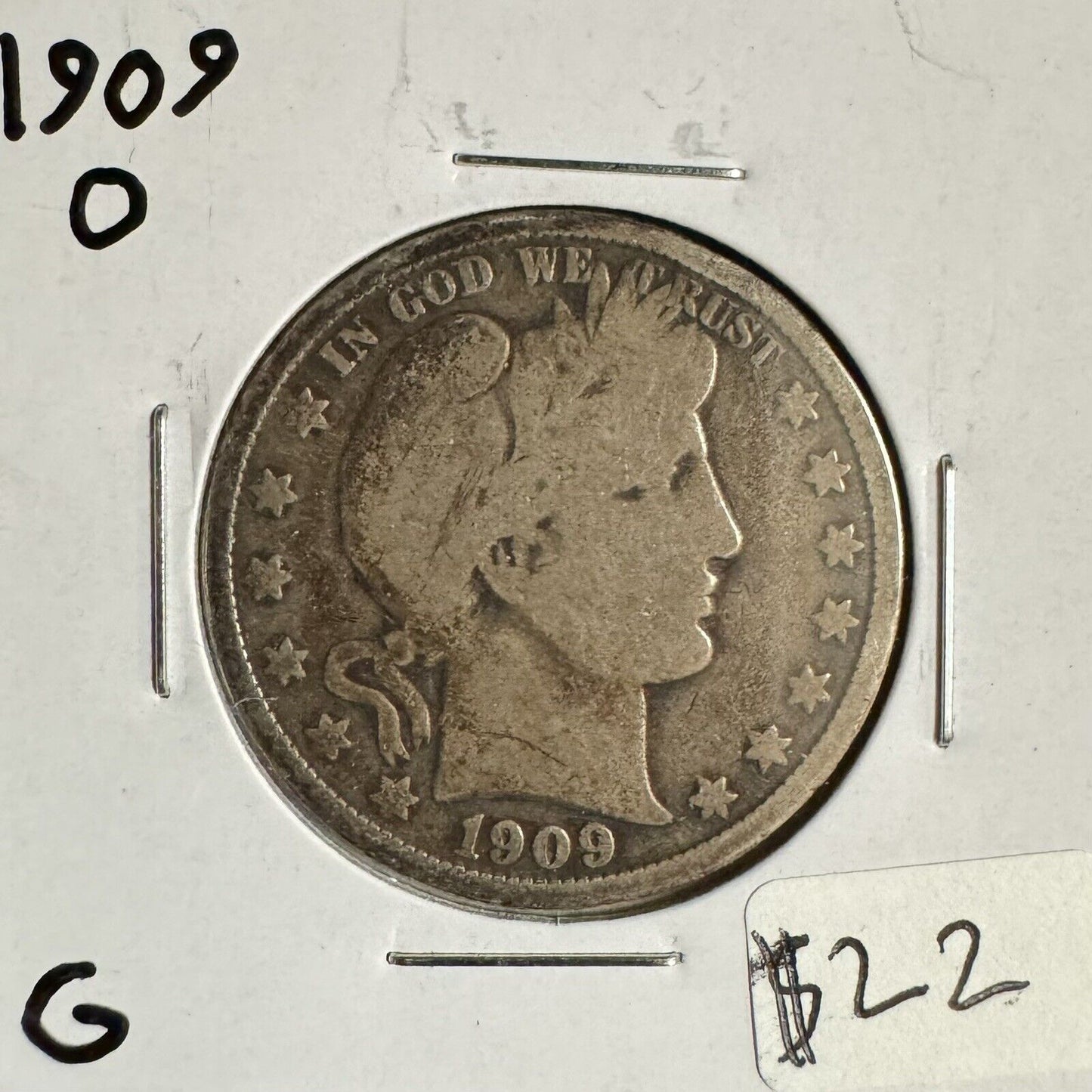 1909 O Barber Half Dollar - Good