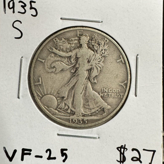 1935 S Walking Liberty Half Dollar - Very Fine