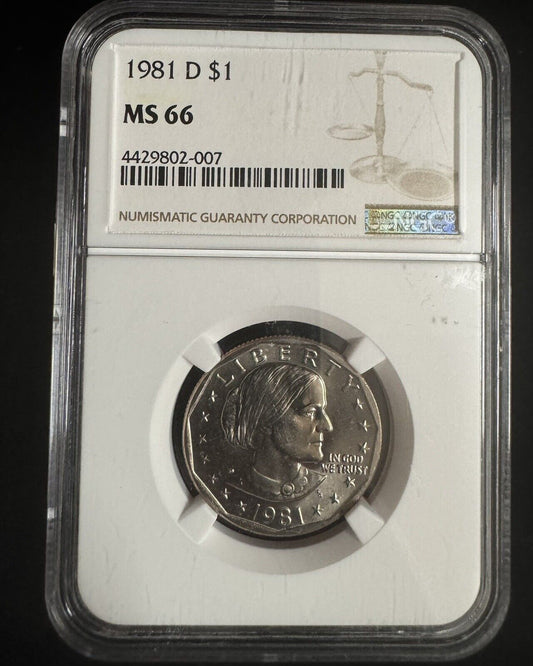 1981 D Susan B Anthony Dollar NGC - MS66