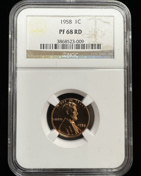 1958 Wheat Cent NGC - PF68 RD 