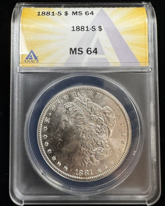 1881 S Morgan Dollar ANACS - MS64