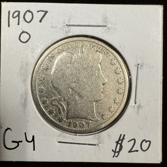 1907 O Barber Half Dollar -  Good