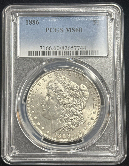 1886 Morgan Silver Dollar PCGS MS60 (301100)