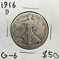 1916 D Walking Liberty Half Dollar - Good