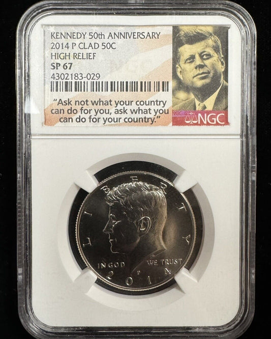 2014 Kennedy Half Dollar NGC - SP67 High Relief 