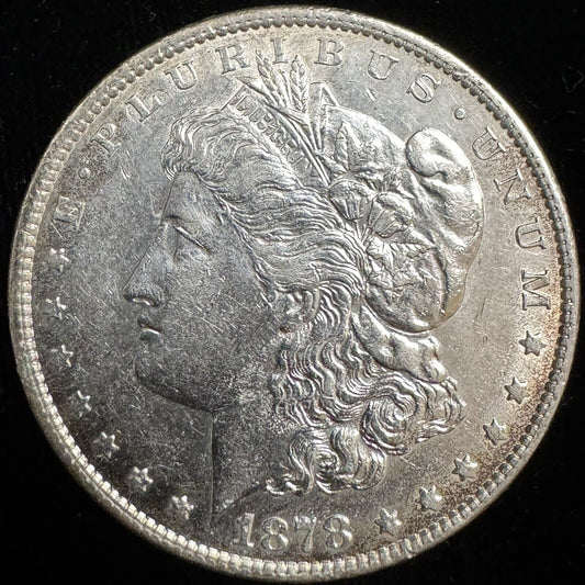 1878 Morgan Dollar 7TF Reverse Of 1879 - Almost Uncirculated ( 300730 )