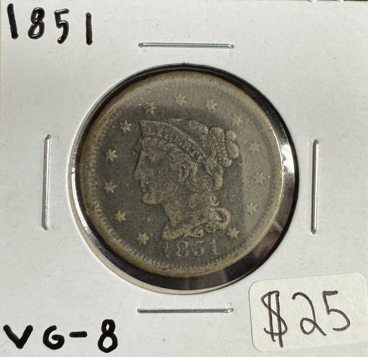 1851 Large Cent - Very Good ( 300864 )