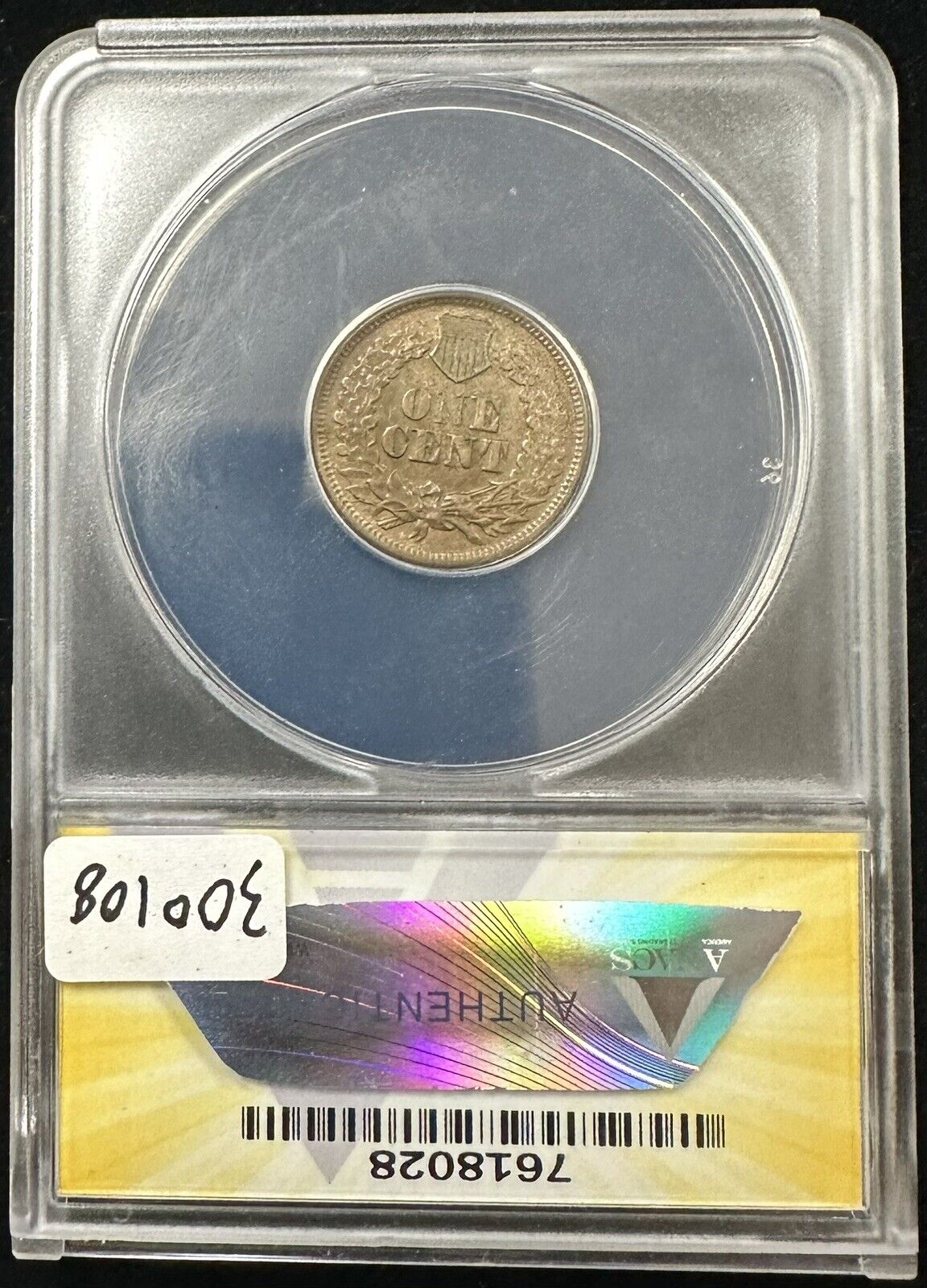 1863 Indian Head Cent ANACS AU58 Details Corroded, Cleaned