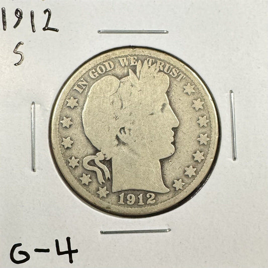 1912 S Barber Half Dollar - Good ( 300726 )