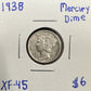 1938 Mercury Dime - Extra Fine 