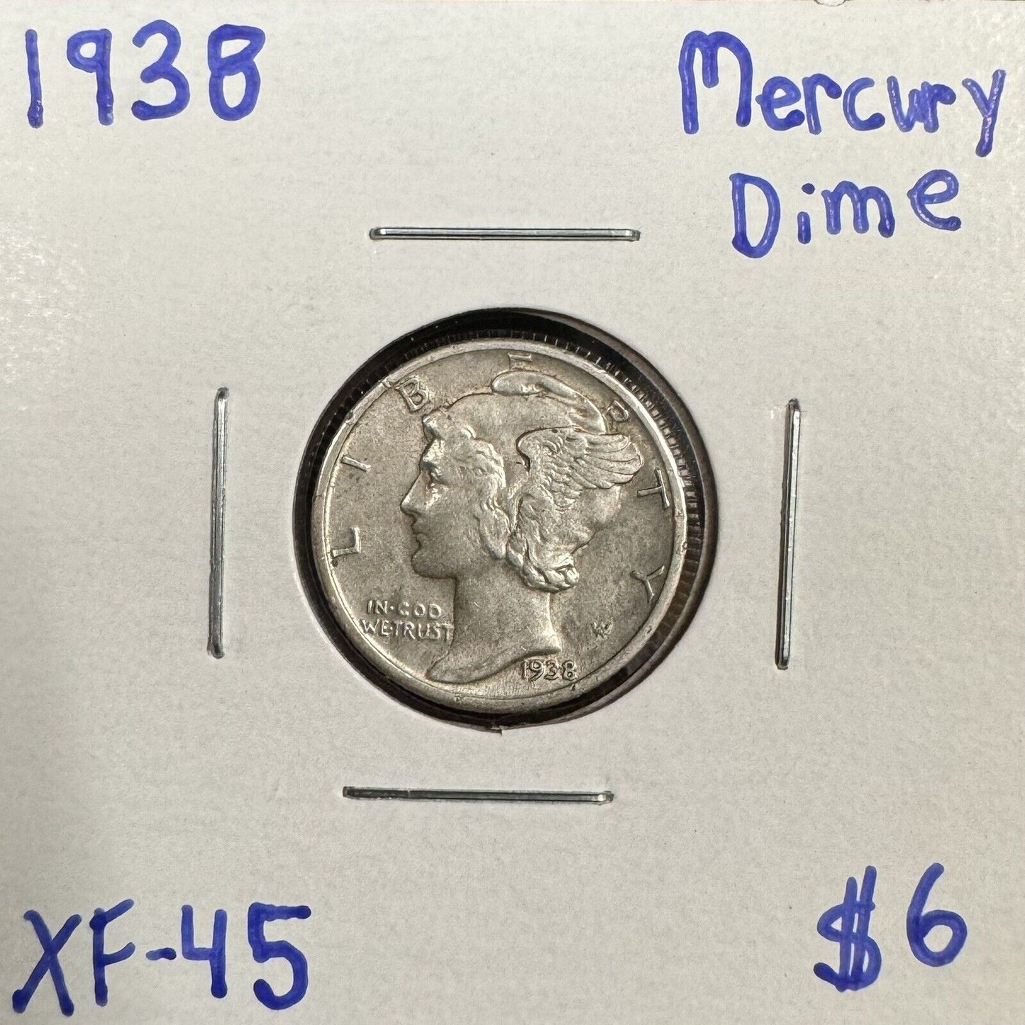 1938 Mercury Dime - Extra Fine 