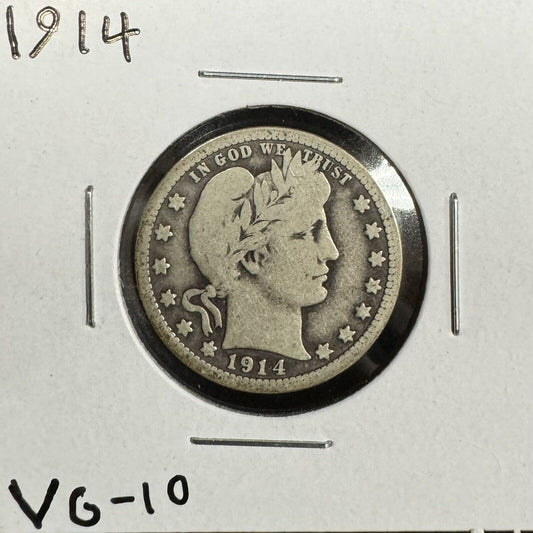 1914 Barber Quarter - Very Good ( 300836 )