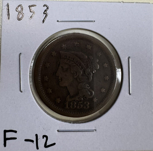 1853 Large Cent - Fine ( 300885 )