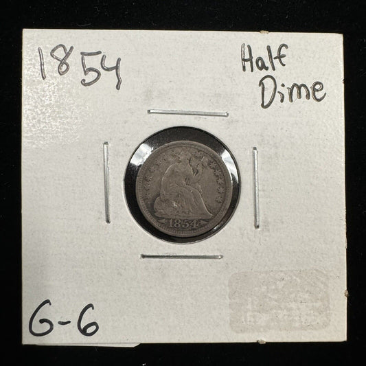 1854 Half Dime Arrows - Good