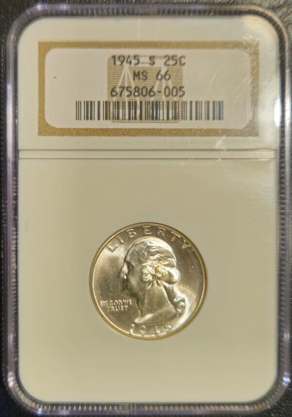 1945-S Washington Quarter NGC MS66