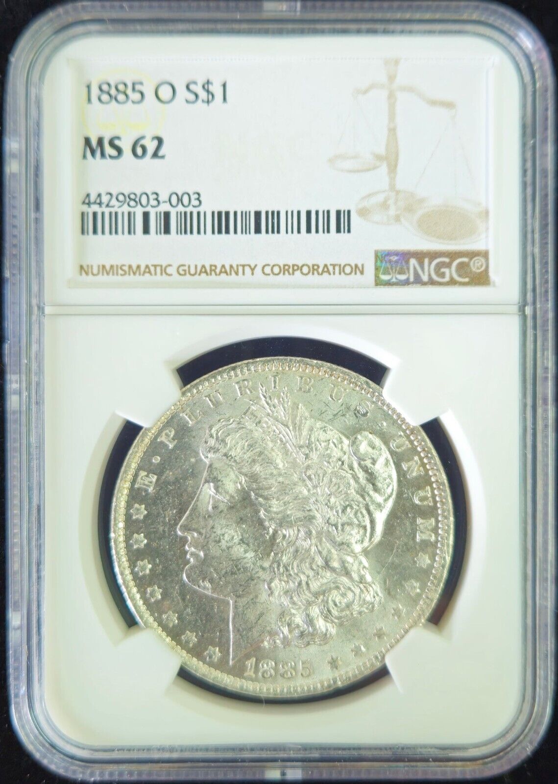 1885-O Morgan Silver Dollar NGC MS62 (210319)