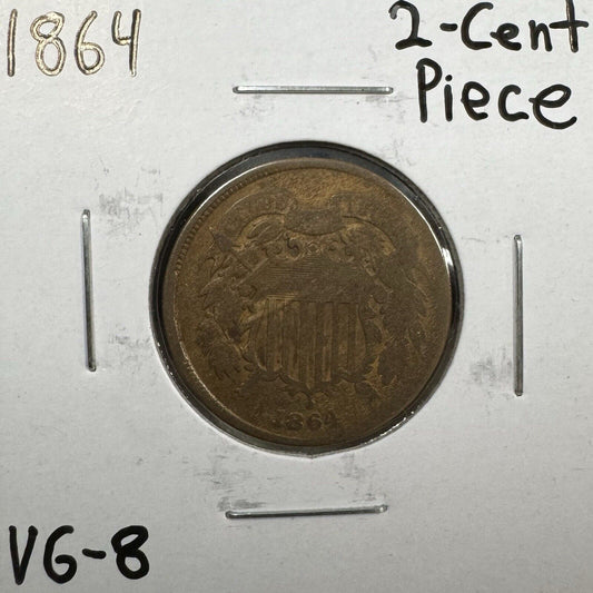 1864 2 Cent Piece - Very Good ( 300921 )