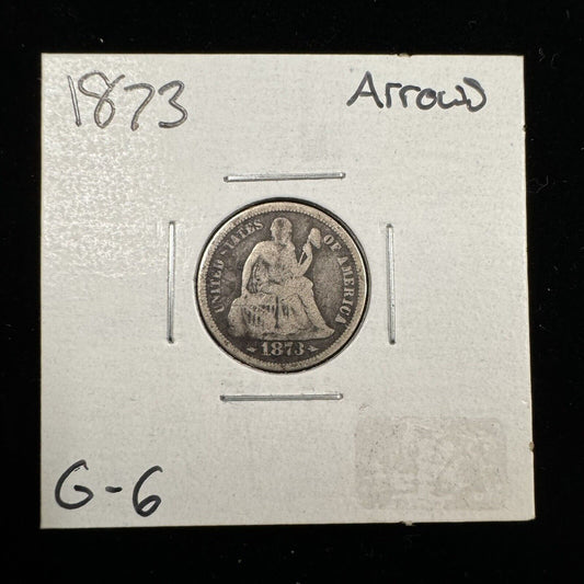 1873 Seated Dime Arrows