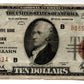 1929 $10 Federal Reserve Note New York Fr.2000B Very Fine BO2C