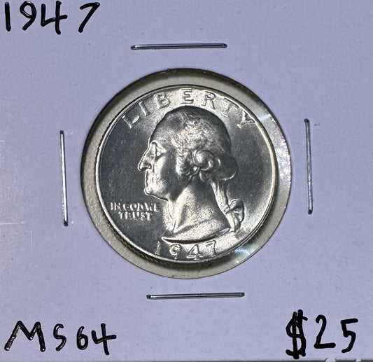 1947 Washington Quarter - Mint State ( 301038 )