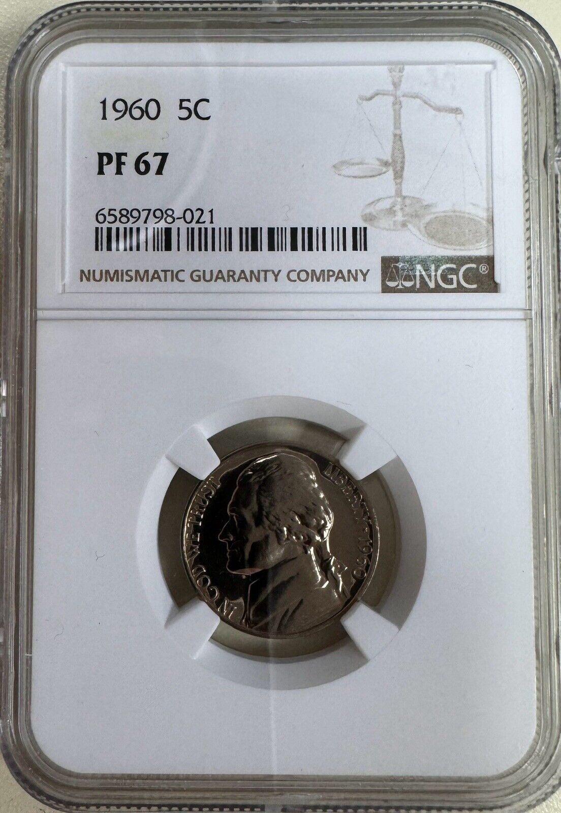 1960 Jefferson Nickel NGC - PF67 ( 301009 )