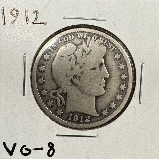 1912 Barber Half Dollar - Very Good