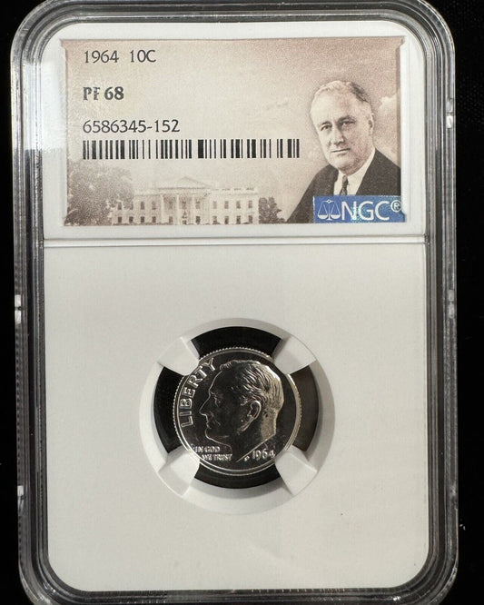 1964 Roosevelt Dime NGC - PF68