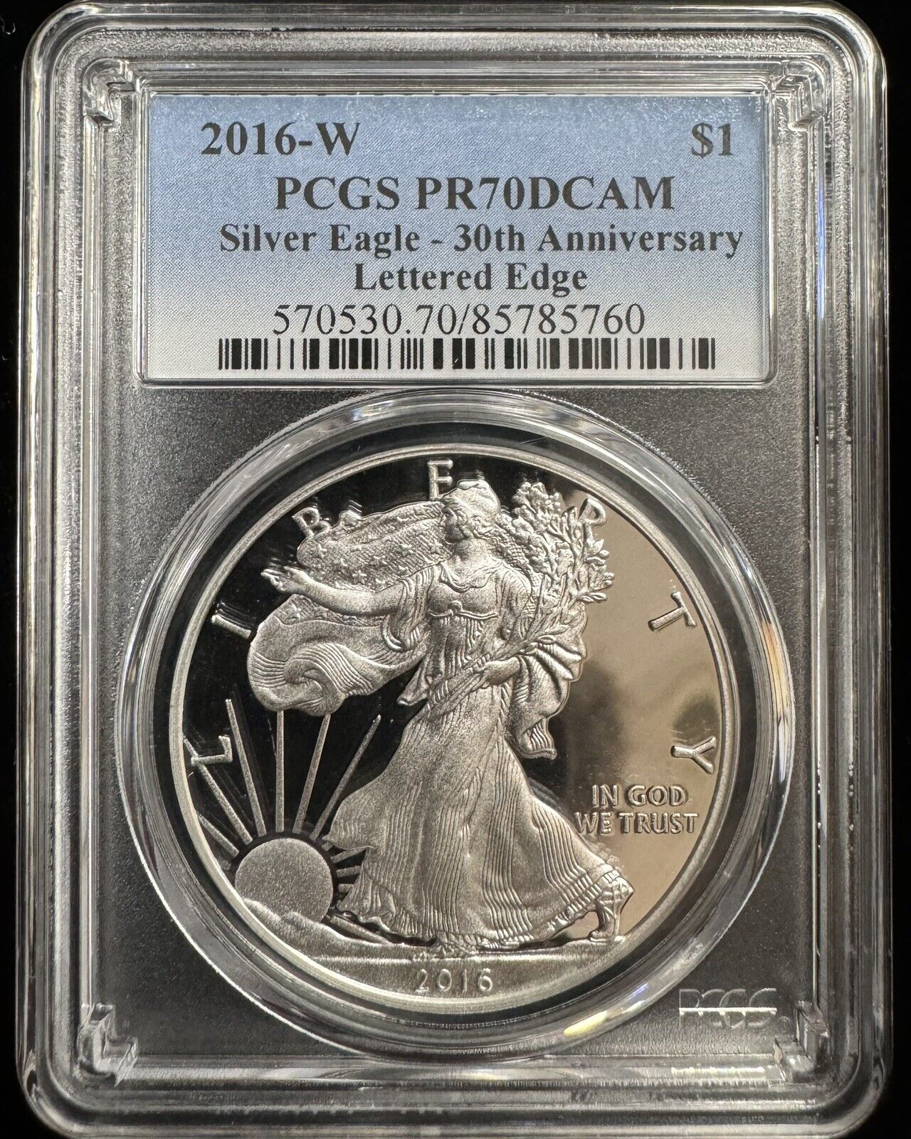 2016 W Silver Eagle PCGS - PR70 DCAM Lettered Edge