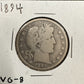 1894 Barber Half Dollar - Very Good