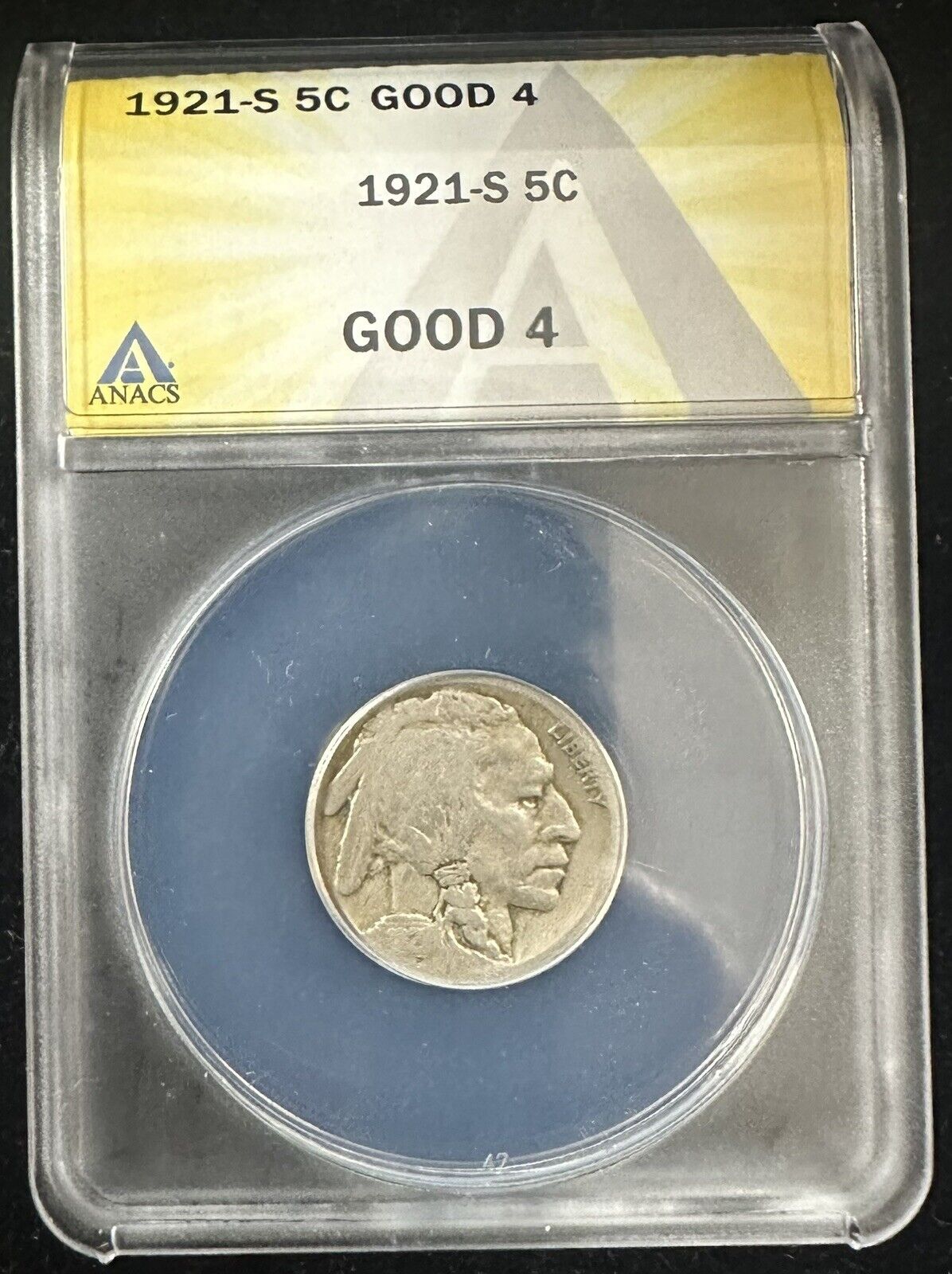 1921 S Buffalo Nickel ANACS G - 4 (300991)