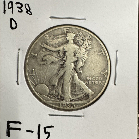 1938 D Walking Liberty Half Dollar - Fine