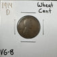 1914 D Wheat Cent - Very Good ( 300898 )