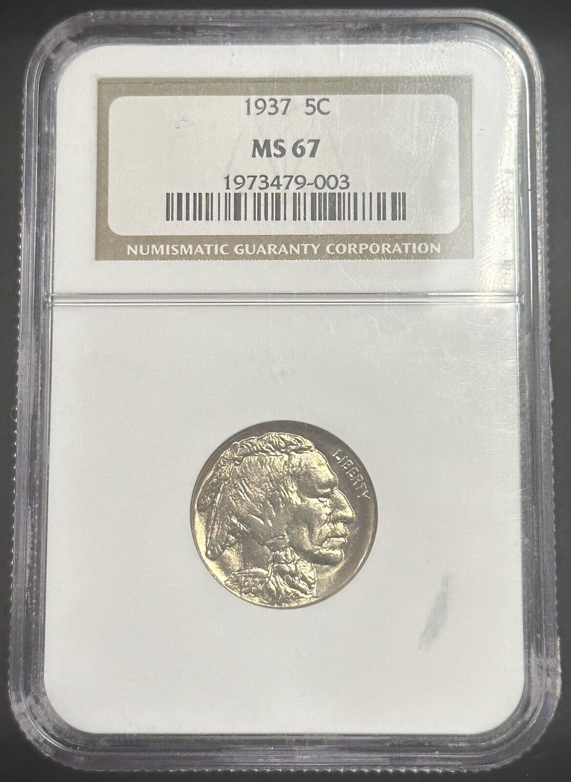 1937 Buffalo Nickel NGC MS 67 ( 301070 )