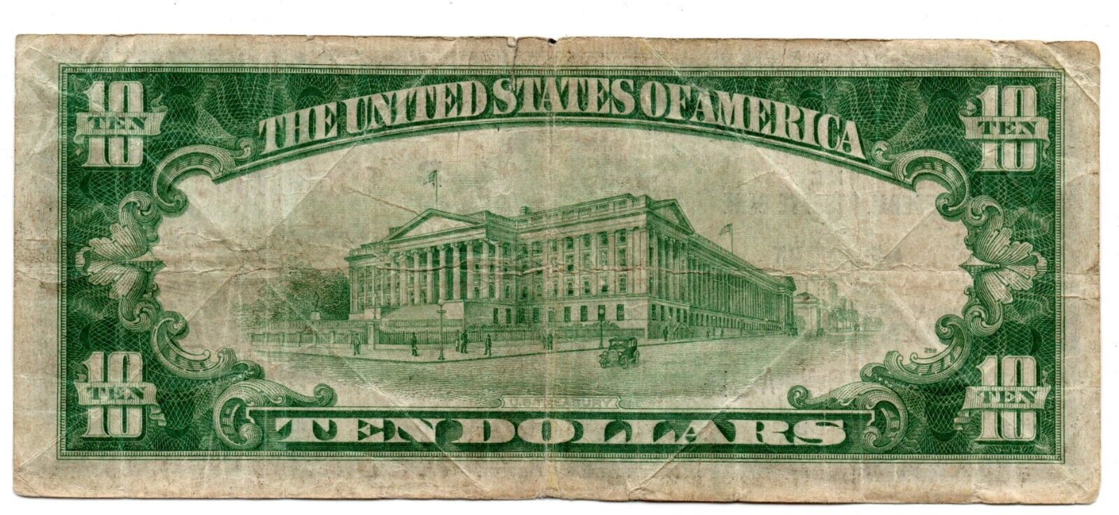 1929 $10 Federal Reserve Note New York Fr.2000B Very Fine BO2C