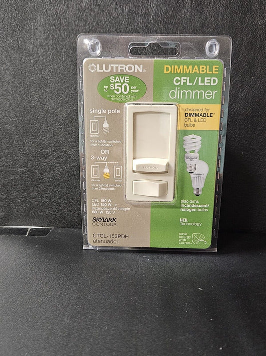 New Lutron Skylark Contour  Dimmer- Light Almond ( CTCL-153PDH-LA ) 3 Way