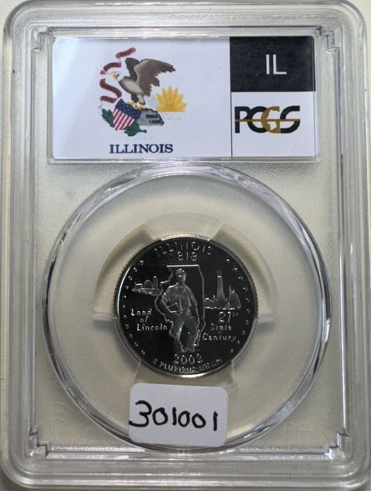 2003 S Washing Quarter Illinois PCGS - PF69 DCAM CLAD ( 301001 )