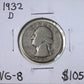 1932 D Washington Quarter - Very Good ( 301021 )