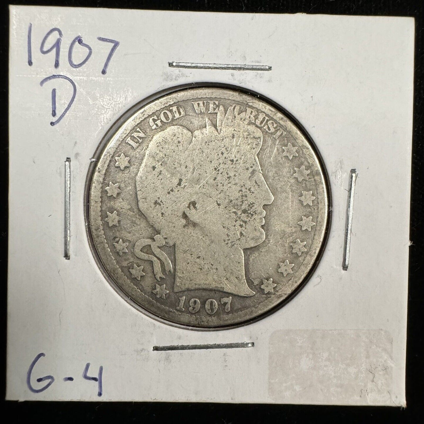 1907 D Barber Half Dollar - Good